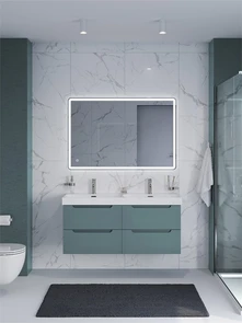 {{photo.Alt || photo.Description || 'Тумба с раковиной подвесная с четырьмя ящиками BelBagno ЭТНА (ETNA) 120 Голубой Матовый, раковина BB-8078-120-2'}}