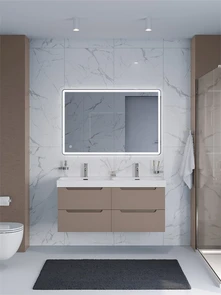 {{photo.Alt || photo.Description || 'Тумба с раковиной подвесная с четырьмя ящиками BelBagno ЭТНА (ETNA) 120 Бежевый Матовый, раковина BB-8078-120-2'}}