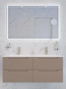 {{photo.Alt || photo.Description || 'Тумба с раковиной подвесная с четырьмя ящиками BelBagno ЭТНА (ETNA) 120 Бежевый Матовый, раковина BB-8099-120-2'}}