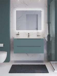 {{photo.Alt || photo.Description || 'Тумба с раковиной подвесная BelBagno ЭТНА (ETNA) 100 Голубой Матовый, раковина LOV-1000-LVB'}}