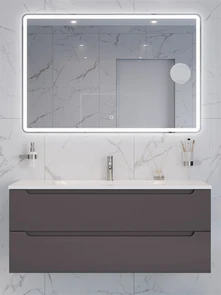 {{photo.Alt || photo.Description || 'Тумба с раковиной подвесная BelBagno ЭТНА (ETNA) 120 Темно-Серый Матовый, раковина BB-8099-120'}}