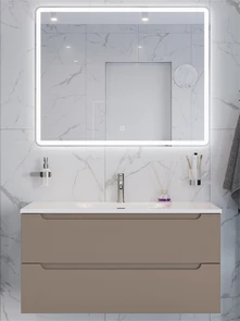 {{photo.Alt || photo.Description || 'Тумба с раковиной подвесная BelBagno ЭТНА (ETNA) 100 Бежевый Матовый, раковина BB-8099-100'}}
