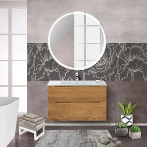 {{photo.Alt || photo.Description || 'Тумба со стеклянной раковиной подвесная BelBagno ЭТНА (ETNA-H60) 90 Rovere Nature, раковина белая'}}