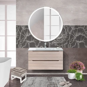 {{photo.Alt || photo.Description || 'Тумба со стеклянной раковиной подвесная BelBagno ЭТНА (ETNA) 90 Rovere Grigio, раковина белая'}}