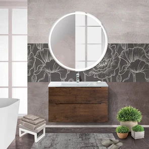 {{photo.Alt || photo.Description || 'Тумба со стеклянной раковиной подвесная BelBagno ЭТНА (ETNA) 80 Rovere Moro, раковина белая'}}