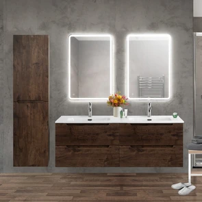 {{photo.Alt || photo.Description || 'Тумба с раковиной на две чаши подвесная BelBagno ЭТНА (ETNA) 140 Rovere Moro, раковина белая'}}