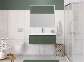 {{photo.Alt || photo.Description || 'Тумба с раковиной подвесная с одним ящиком BelBagno ФОРМАТ (UNO) 100 Еловый Матовый, раковина BB-8099-100'}}