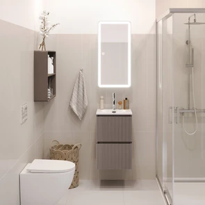 {{photo.Alt || photo.Description || 'Тумба с раковиной подвесная BelBagno ФОРМАТ (UNO-MINI) 40 Бежевый матовый, раковина BB-8099-3-40'}}