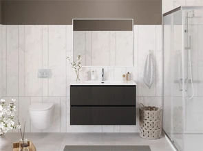{{photo.Alt || photo.Description || 'Тумба с раковиной подвесная BelBagno ФОРМАТ (UNO) 100 Темно-Серый Матовый, раковина BB-8099-100'}}