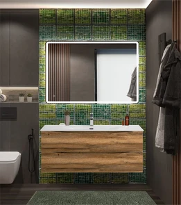 {{photo.Alt || photo.Description || 'Тумба с раковиной подвесная BelBagno МАРИНА (MARINO) 120 Rovere Rustico, раковина белая'}}