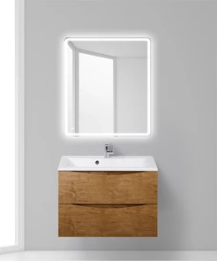 {{photo.Alt || photo.Description || 'Тумба с раковиной подвесная BelBagno МАРИНА (MARINO) 80 Rovere Nature, раковина белая'}}