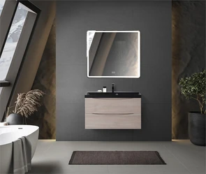 {{photo.Alt || photo.Description || 'Тумба с раковиной подвесная BelBagno МАРИНА (MARINO) 80 Rovere Grigio, раковина чёрная'}}
