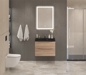 {{photo.Alt || photo.Description || 'Тумба с раковиной подвесная BelBagno МАРИНА (MARINO) 70 Rovere Bianco, раковина чёрная BB700/450-LV-ART-AST-NERO'}}