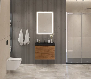 {{photo.Alt || photo.Description || 'Тумба с раковиной подвесная BelBagno МАРИНА (MARINO) 60 Rovere Nature, раковина чёрная BB600/450-LV-ART-AST-NERO'}}