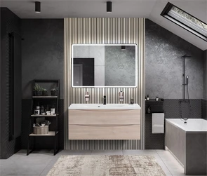 {{photo.Alt || photo.Description || 'Тумба с раковиной подвесная BelBagno МАРИНА (MARINO) 120 Rovere Bianco, раковина белая'}}