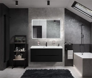 {{photo.Alt || photo.Description || 'Тумба с раковиной подвесная BelBagno МАРИНА (MARINO) 120 Nero Lucido, раковина белая'}}