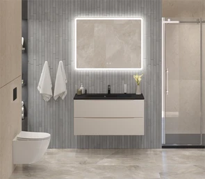{{photo.Alt || photo.Description || 'Тумба с раковиной подвесная BelBagno МАРИНА (MARINO) 100 Crema Opaco, раковина чёрная BB1000/445-LV-ART-PR-NERO'}}