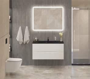 {{photo.Alt || photo.Description || 'Тумба с раковиной подвесная BelBagno МАРИНА (MARINO) 100 Bianco Opaco, раковина чёрная BB1000/445-LV-ART-PR-NERO'}}