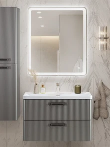 {{photo.Alt || photo.Description || 'Тумба с раковиной подвесная BelBagno ТЕХНО (DUE) 80 Сатин, ручки - Матовый тёмный никель'}}