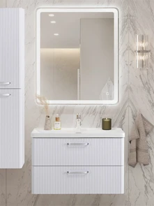 {{photo.Alt || photo.Description || 'Тумба с раковиной подвесная BelBagno ТЕХНО (DUE) 80 Белый металлик, ручки - Хром полированный'}}