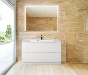 {{photo.Alt || photo.Description || 'Тумба с раковиной напольная BelBagno МАРИНА (MARINO) 100 Bianco Lucido, раковина белая'}}