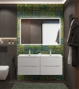 {{photo.Alt || photo.Description || 'Тумба с раковиной подвесная с четырьмя ящиками BelBagno МАРИНА (MARINO) 120 Bianco Opaco, раковина белая'}}