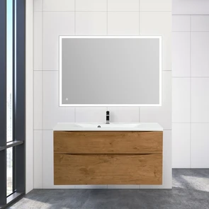 {{photo.Alt || photo.Description || 'Тумба с раковиной подвесная BelBagno МАРИНА (MARINO) 100 Rovere Nature, раковина белая'}}