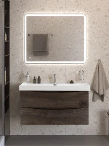 {{photo.Alt || photo.Description || 'Тумба с раковиной подвесная BelBagno МАРИНА (MARINO) 100 Rovere Nature Grigio, раковина BB-8078-100'}}