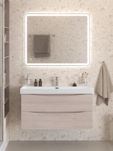 {{photo.Alt || photo.Description || 'Тумба с раковиной подвесная BelBagno МАРИНА (MARINO) 100 Rovere Grigio, раковина BB-8078-100'}}
