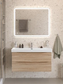 {{photo.Alt || photo.Description || 'Тумба с раковиной подвесная BelBagno МАРИНА (MARINO) 100 Rovere Bianco, раковина BB-8078-100'}}