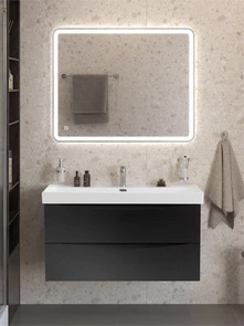{{photo.Alt || photo.Description || 'Тумба с раковиной подвесная BelBagno МАРИНА (MARINO) 100 Nero Lucido, раковина BB-8078-100'}}