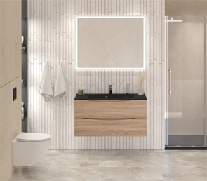 {{photo.Alt || photo.Description || 'Тумба с раковиной подвесная BelBagno МАРИНА (MARINO) 100 Rovere Bianco, раковина чёрная BB1000/445-LV-ART-PR-NERO'}}