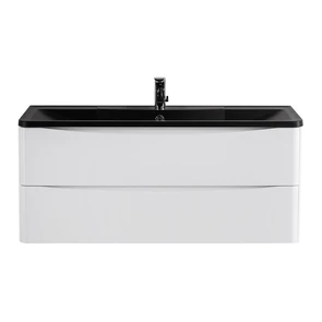 {{photo.Alt || photo.Description || 'Тумба с раковиной подвесная BelBagno ИСТОЧНИК (ACQUA) 120 Bianco Lucido, раковина чёрная'}}