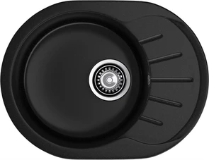 {{photo.Alt || photo.Description || 'GRANFEST Мойка композит RONDO GF-R--580L чаша с крылом 579*445мм черный арт.GF-'}}