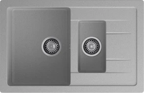 {{photo.Alt || photo.Description || 'GRANFEST Мойка композит QUADRO GF-Q--775KL 1.5-чаш+крыло 775*500мм  серый арт.GF-'}}