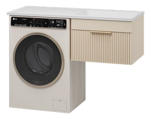 {{photo.Alt || photo.Description || 'ЭНФИДА - 60 Тумба подвесная 1 ящ. под стир. машину, бежевая мат. эмаль / раковина правая'}}