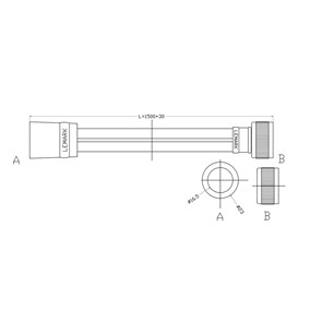 Шланг душевой ПВХ 1,5 м, квадратного сечения, TURN-FREE. LEMARK LE8053P
