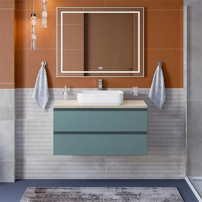 {{photo.Alt || photo.Description || 'Тумба со столешницей подвесная BelBagno СТРУКТУРА (KRAFT) 100 Голубой Матовый, столешница KEP-100-MCO'}}