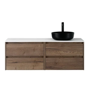 {{photo.Alt || photo.Description || 'Тумба со столешницей подвесная BelBagno СТРУКТУРА (KRAFT) 120 Rovere Tabacco, раковина справа'}}