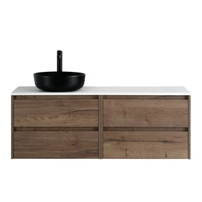 {{photo.Alt || photo.Description || 'Тумба со столешницей подвесная BelBagno СТРУКТУРА (KRAFT) 120 Rovere Tabacco, раковина слева'}}