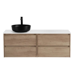 {{photo.Alt || photo.Description || 'Тумба со столешницей подвесная BelBagno СТРУКТУРА (KRAFT) 120 Rovere Nebrasca Nature, раковина слева'}}