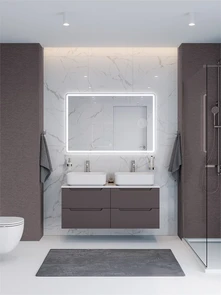 {{photo.Alt || photo.Description || 'Тумба с четырьмя ящиками и столешницей подвесная BelBagno ЭТНА (ETNA) 120 Темно-Серый Матовый, столешница EK-120-2-BO'}}
