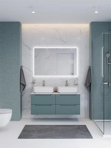 {{photo.Alt || photo.Description || 'Тумба с четырьмя ящиками и столешницей подвесная BelBagno ЭТНА (ETNA) 120 Голубой Матовый, столешница EK-120-2-BL'}}