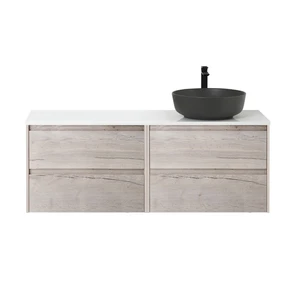 {{photo.Alt || photo.Description || 'Тумба со столешницей подвесная BelBagno СТРУКТУРА (KRAFT) 120 Rovere Galifax Bianco, раковина справа'}}
