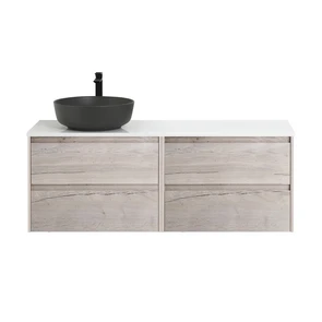 {{photo.Alt || photo.Description || 'Тумба со столешницей подвесная BelBagno СТРУКТУРА (KRAFT) 120 Rovere Galifax Bianco, раковина слева'}}