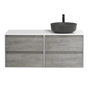 {{photo.Alt || photo.Description || 'Тумба со столешницей подвесная BelBagno СТРУКТУРА (KRAFT) 120 Cemento Grigio, раковина справа'}}
