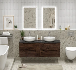 {{photo.Alt || photo.Description || 'Тумба с четырьмя ящиками и столешницей подвесная BelBagno ЭТНА (ETNA) 140 Rovere Moro'}}