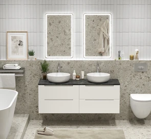 {{photo.Alt || photo.Description || 'Тумба с четырьмя ящиками и столешницей подвесная BelBagno ЭТНА (ETNA) 140 Bianco Lucido'}}
