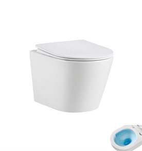 Безободковый подвесной унитаз микролифт дюропласт Торнадо Gid Tr2130TF 62266Y, L070BMGD, L070GBGD, L070GMGD, L070CHGD