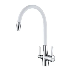 {{photo.Alt || photo.Description || 'Comfort Смеситель для кухни, гиб.излив 228мм фильтр.воды, р/ОД, хром/белый, LM, LM3075C-White'}}